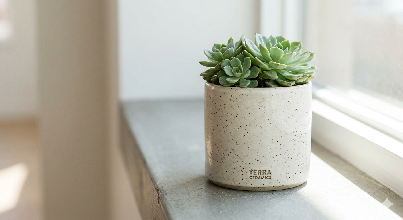 Minimalist Speckled Stoneware Planter